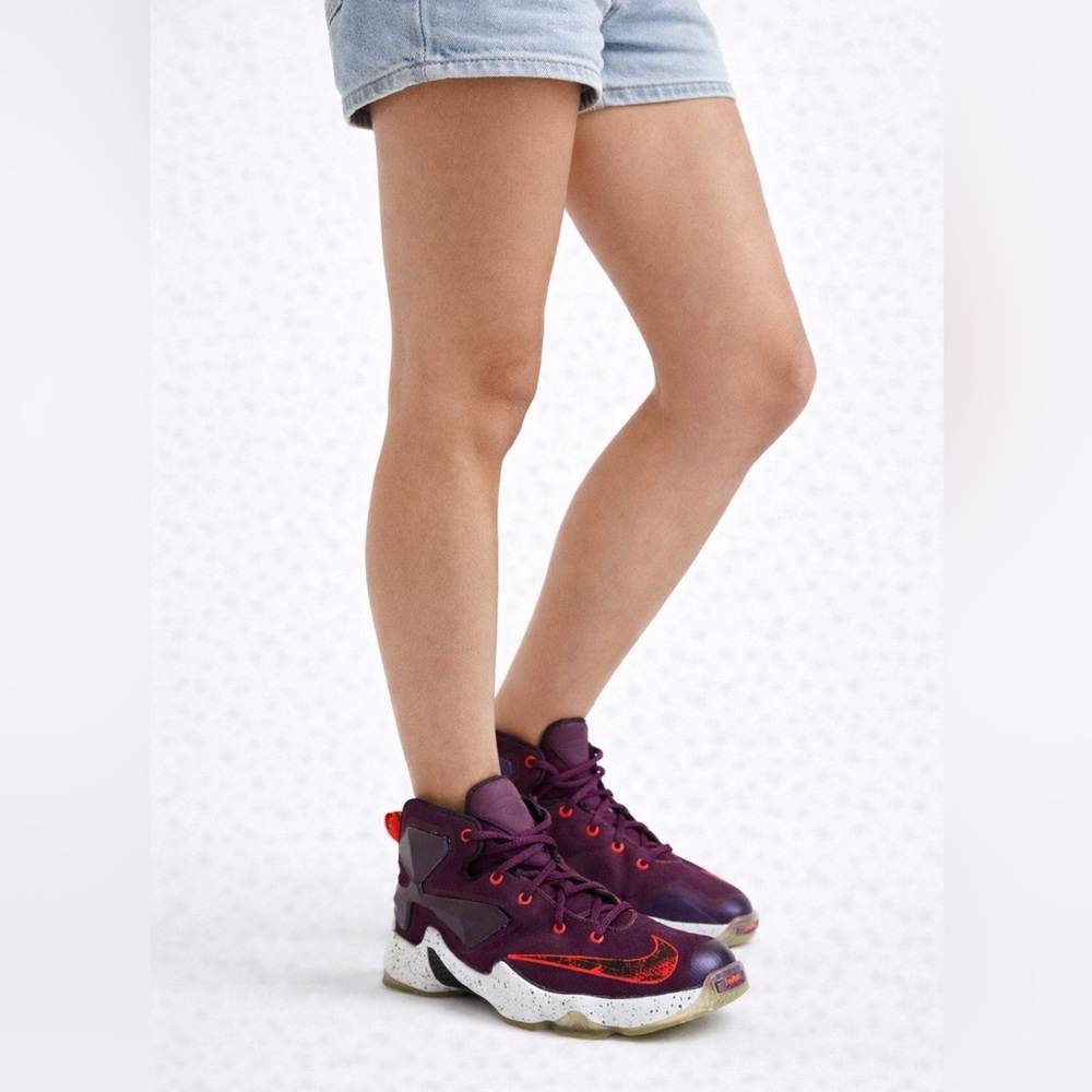 Nike LeBron 13 Mulberry Purple High Top Basketball Sneakers Athletic Shoes